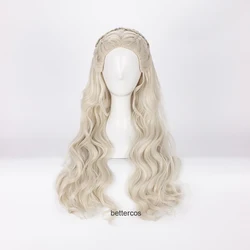 Daenerys Targaryen Cosplay Wig Long Wavy Dragon of Mother Heat Resistant Synthetic Hair Wig + Wig Cap