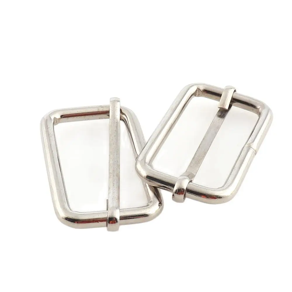 39mm RectangleSilver Metal Slides Tri-glides Wire-formed Roller Pin Buckles Strap Slider Adjustable DIY Leather Craft Buckle