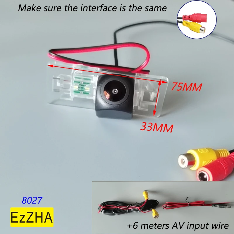 

EzZHA HD Car Rear View Backup Parking Camera For Audi A1 A3 A4L A5 A6L A7 Q3 Q5 TT RS5 EzZHA CCD HD Color Fisheye Camera