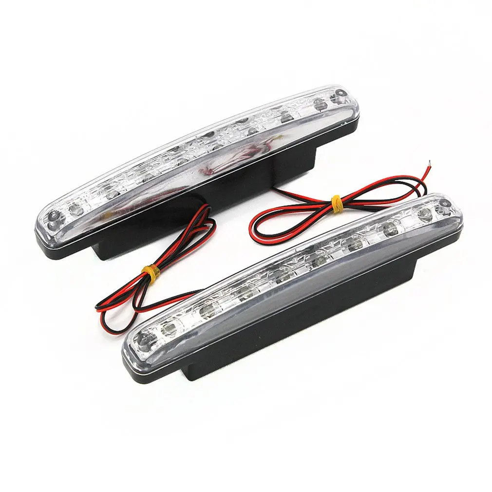 Lámpara de circulación diurna de 8LED, Faro de día de 12V, lámpara DRL antiniebla, Bombilla de conducción única, respetuosa con el medio ambiente