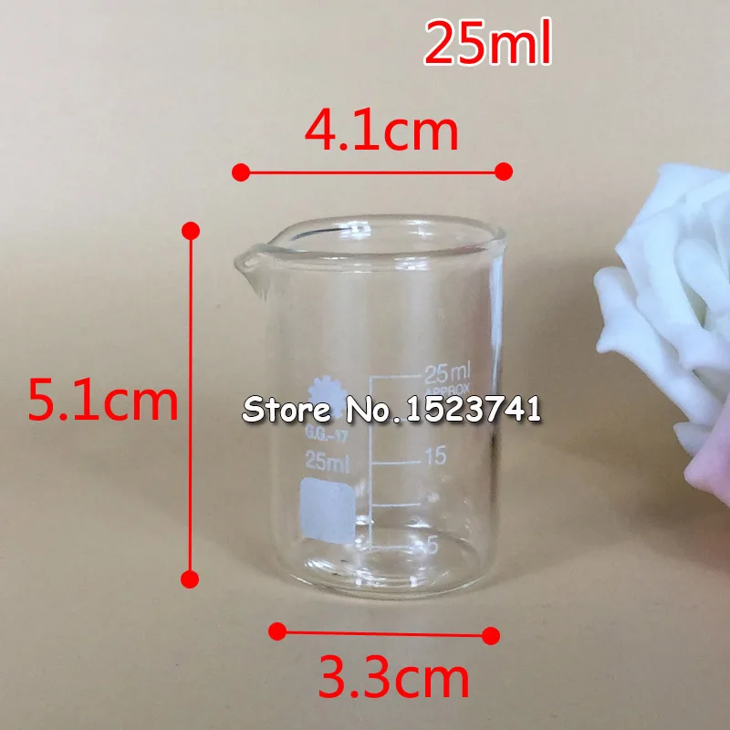 Capacity 5ml-300ml Low Form Beaker Measuring Glass Chemistry Lab Borosilicate Glass Transparent Beaker Wholesales