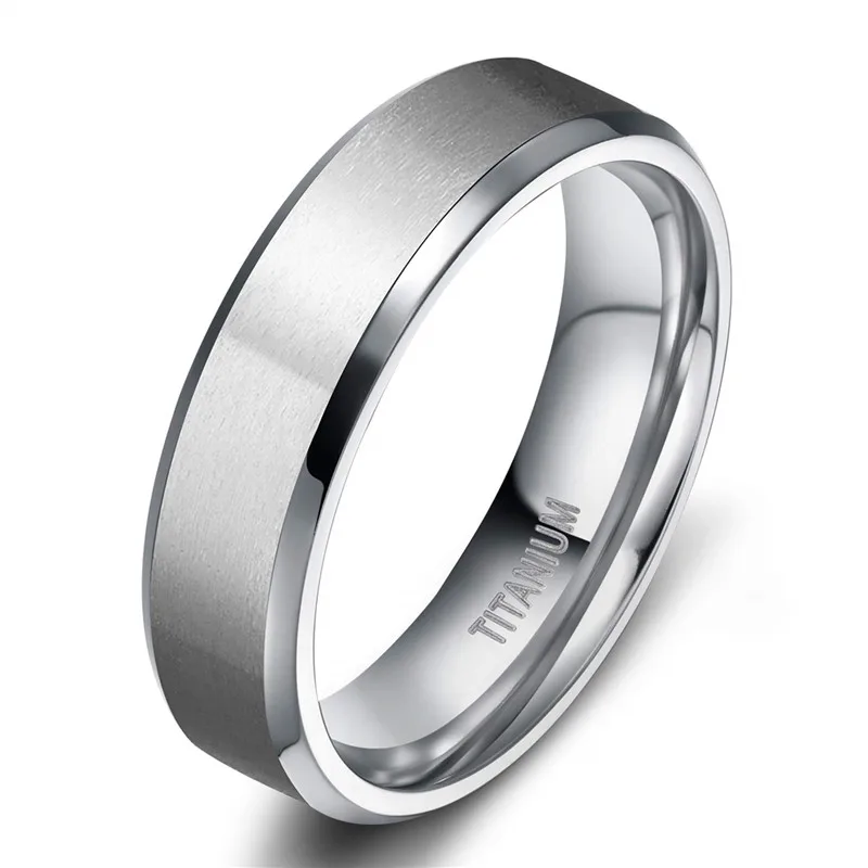 Tigrade 4/6/8/10mm Silber Farbe männer Titan Ring Gebürstet Mann Hochzeit Band Verlobung ringe Männlichen Schmuck Paar anel feminino