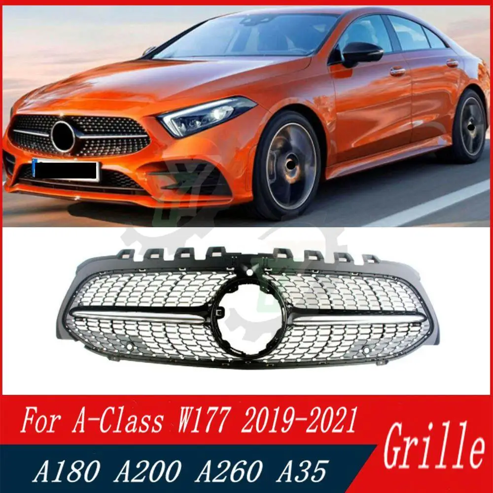 

Передняя сетка 2019 2020 2021 для Mercedes A Class W177 amg GT решетка A35 передний бампер гоночная решетка A180 A200 A250 2019-2021