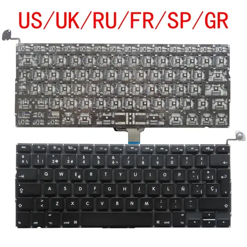 New US UK RU SP FR GR Spain French Germany Replacement Keyboard For Macbook Pro 13" A1278 2009-2012 Years