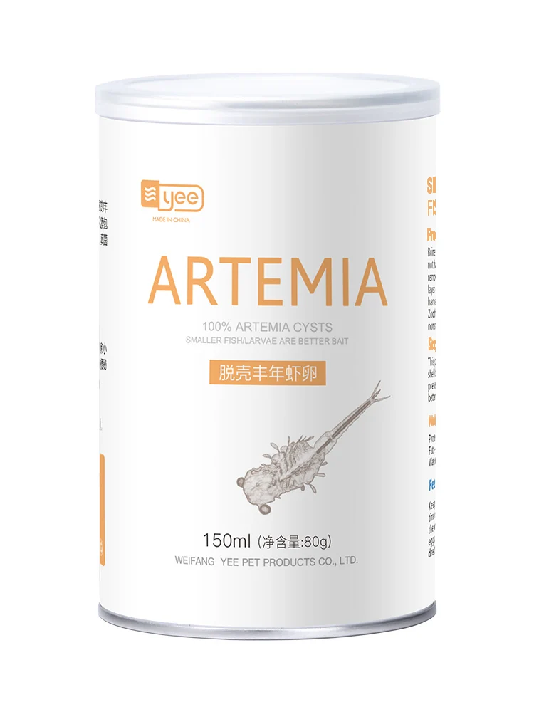 Artemia Cysts Fertile Shrimp Eggs Shelling Larvae Hatch Young Fish Small Guppy Marine Feed Food Bright Red Rich Proteins