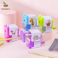 1 Pcs Lytwtw's Cute Animal Mechanical Pencil Sharpener School Office Supplies Creative Stationery Back To School Kawaii Funny