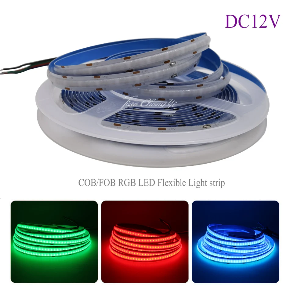 

RGB DC12V 756LEDs/m High Density Flexible FOB COB Linear Led Lights Tape for Indoor Decoration Lighting 1m-5m