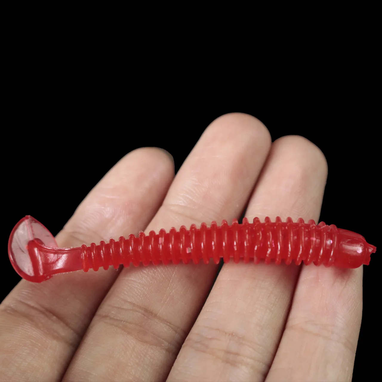 Lot de 10 leurres souples de pêche, 5cm/0.7g, jig wobblers, appât Élen spirale, queue en T, en silicone, ver pesca carpe bar