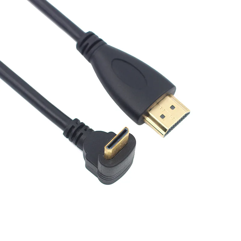 90 stopni Mini HDTV lewy i prawy kąt z męskiego na męskie kabel do HDTV 1080p PS3 Evo HTC Vedio Goldpalted 0.5m