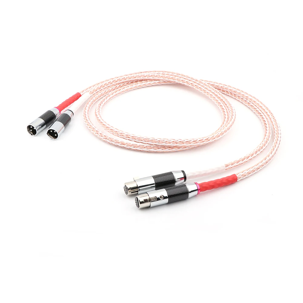 L304 Hi-End 8TC 16 Strands  7N OCC Copper AV Audio RCA/XLR Cable with Black Carbon Fiber XLR/WBT/Ortofon RCA PlugS