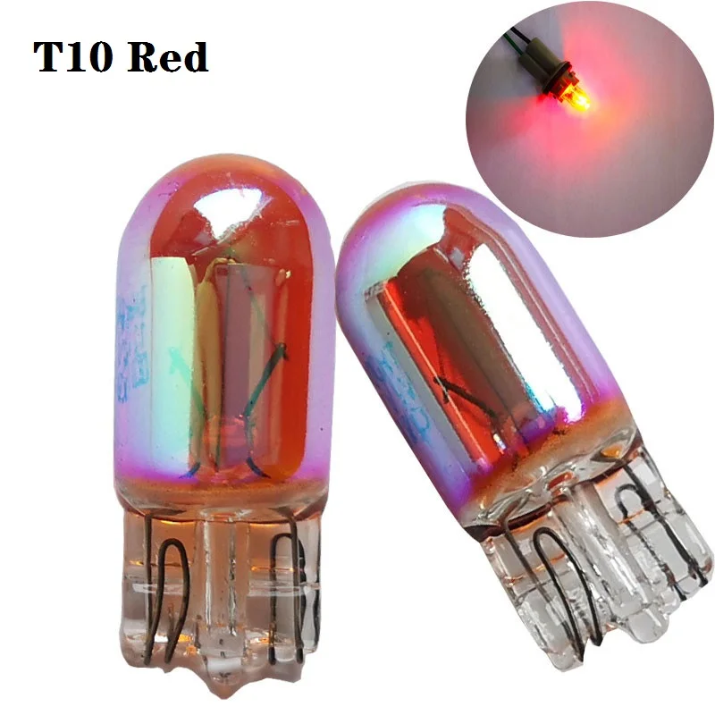 2X W5W 194 T10 12V5W Diadem Chrome Red Yellow Amber Turn signal Car brake light Halogen lamp bulb License Plate Lamp Dome Light