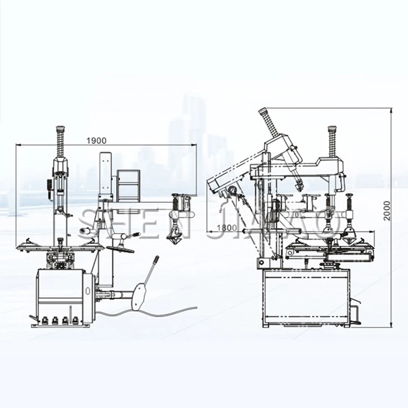 1PC TC940R Multi-function Tire Changer Machine Automatic Tire Back Type With Auxiliary Arm Explosion-proof Tire Changer Tool