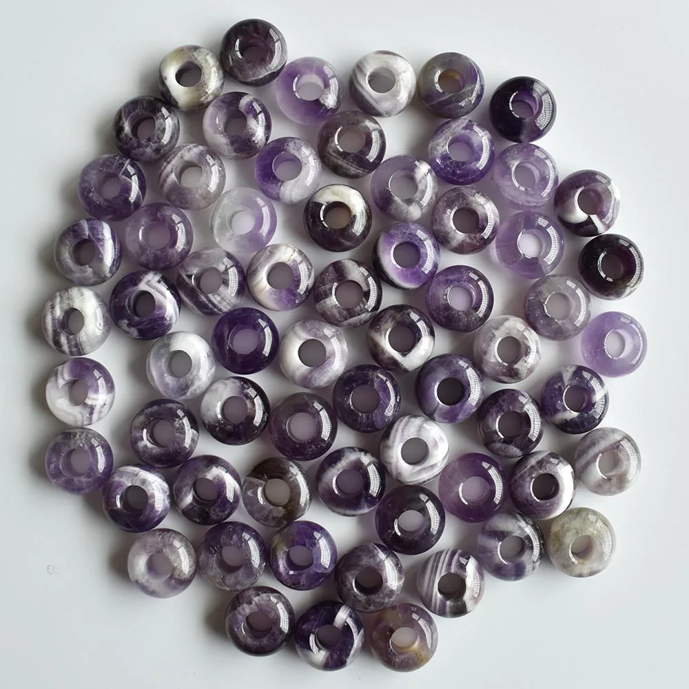 Fashion top quality natural stone round shape big hole Charms beads For Bracelet making 30pcs/lot wholesale free
