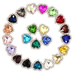 5 pz/lotto 8/10/1214/16/18mm amore cuore fermagli in cristallo cucire su strass abbigliamento fai da te gioielli che fanno accessori