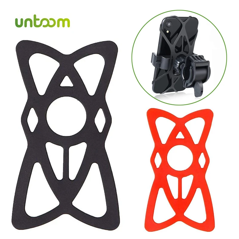 Untoom Bike Motorcycle Silicone Cell Phone Holder Band Universal Elastic Rubber Security Strap for Bicycle Handlebar Cradle Clip