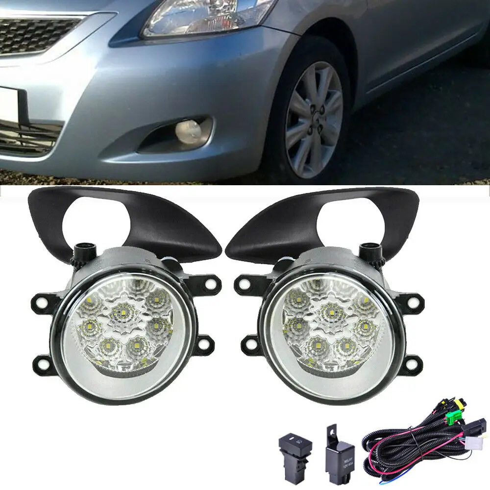 

Set Front Clear LED Fog Lights Wiring Harnes For Toyota Yaris Sedan 4D 2007-2012