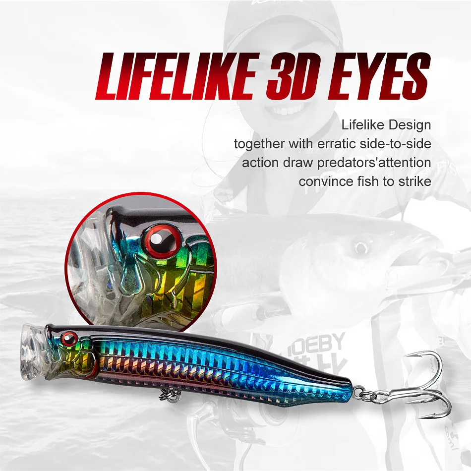 Noeby Topwater Popper Angeln Locken 100 120 150mm Wobbler Künstliche Harten Köder Feed Popper für Meer Bass Thunfisch GT angeln Lockt – Detail 11