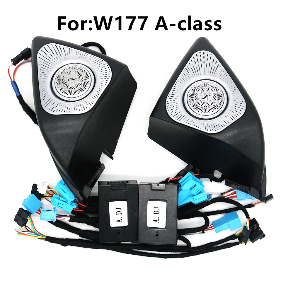 3D Rotating Tweeter For Mercedes Benz C GLC E S-class W205/W213/W222/X253/W177 RGB LED Luminous Car Speaker horn 64 Colors