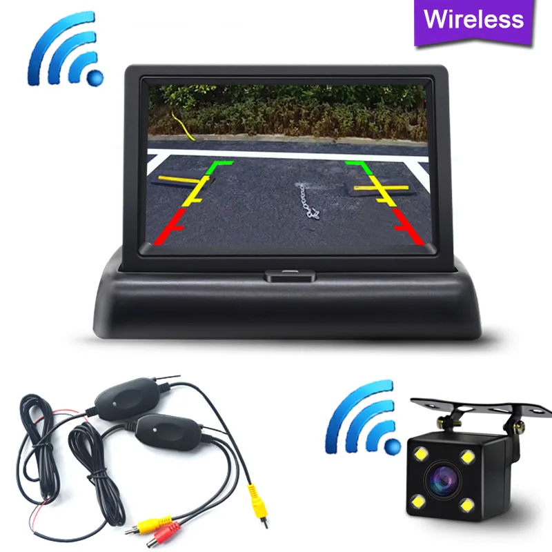 

Backup Rear View Camera Wireless for car Wiring Kit 2.4GHz Vehicle Cameras Wireless Transmitter/Receiver Easy Installation