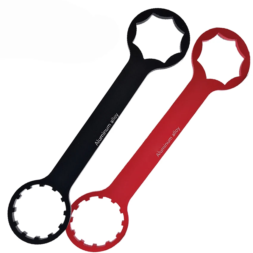 

Bottom Brackets Tool Bicycle Front Fork Wrench Spanner Aluminum Alloy Bottom Bracket Wrench Bike Repair Tool, Red, Black