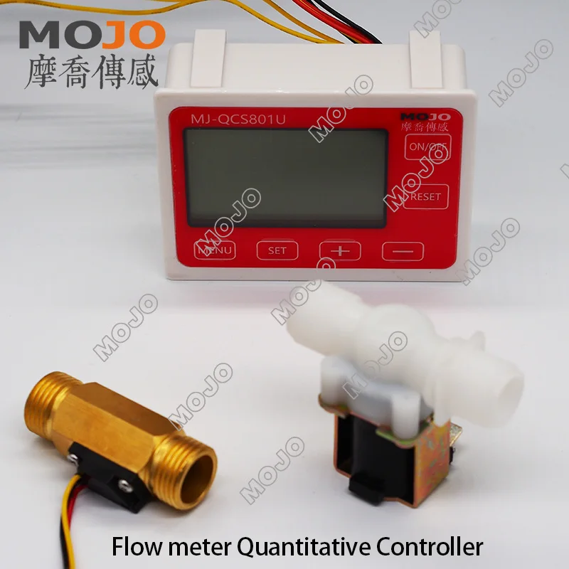 Instrumento de control cuantitativo de alta precisión QC801 mesa de pantalla digital un conjunto sensor de flujo Hall MJ-HZ21WI válvula solenoide PDJ23