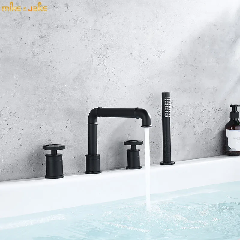 

Black style bathtub mixer classic Black industrial style bathroom bath mixer hot and cold bathtub faucet