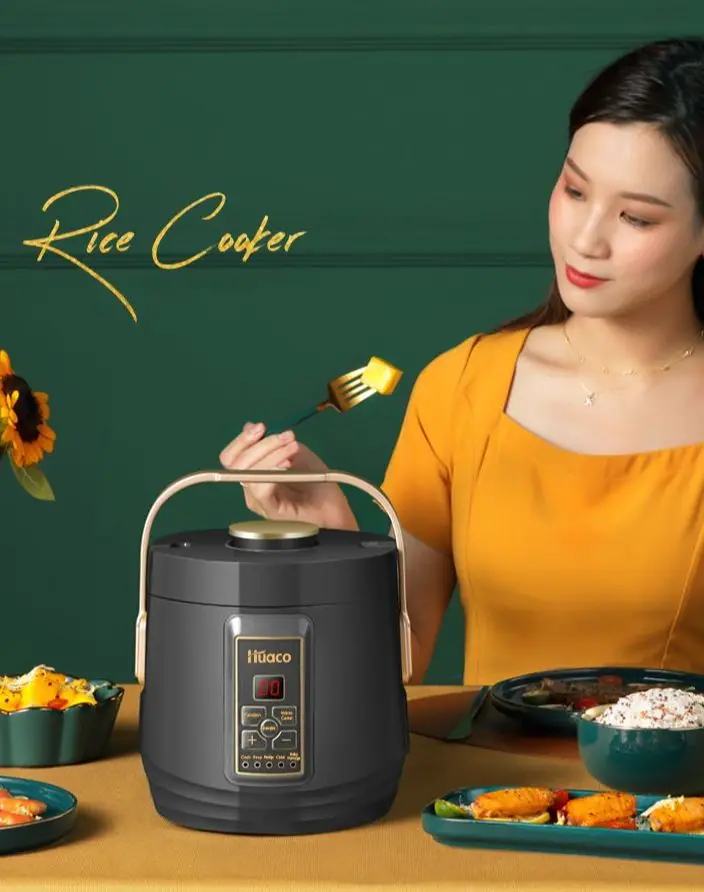 Портативная мульти-рисоварка Huaco с антипригарным покрытием, интеллектуальная бытовая техника для приготовления пищи на 1,6 л, кухонная утвар...