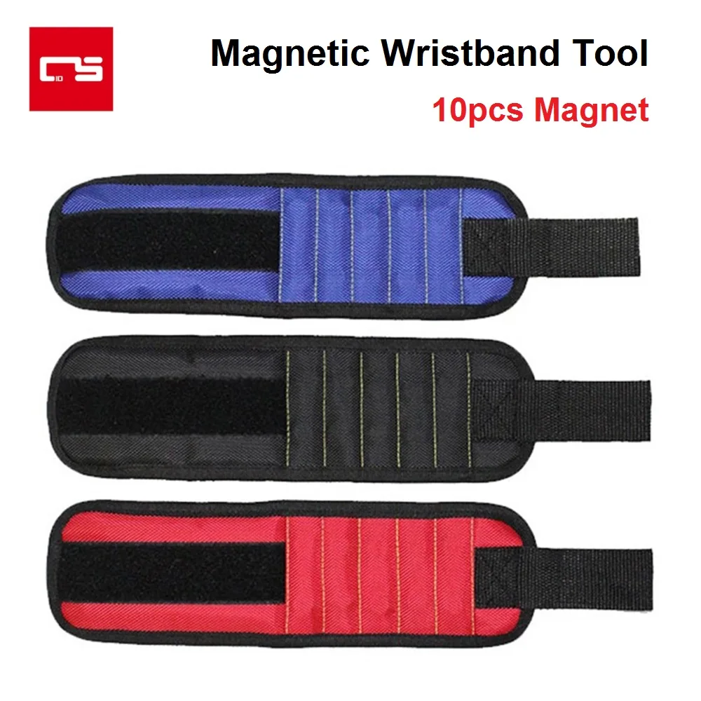 Magnetic Wristband Tool Portable Oxford Tool Bag with 10pcs Strong Magnet For Screw Nail Nut Bolt Drill Bit Repair Kit Organizer