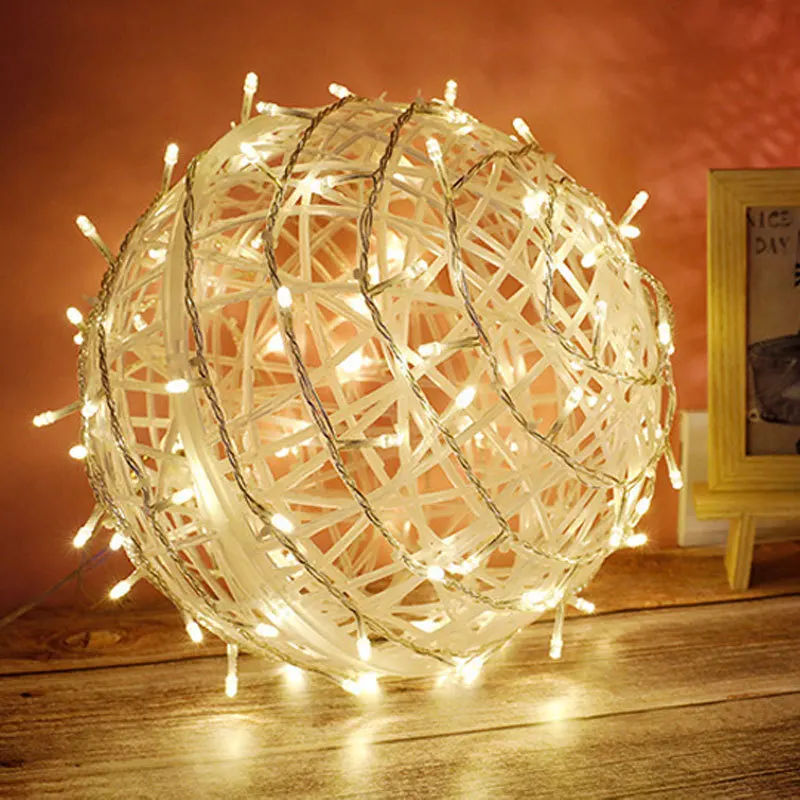 Romantic LED Night Light String Starry Rattan Ball Christmas Decorations Birthday Wedding Party Holiday Creative Gift