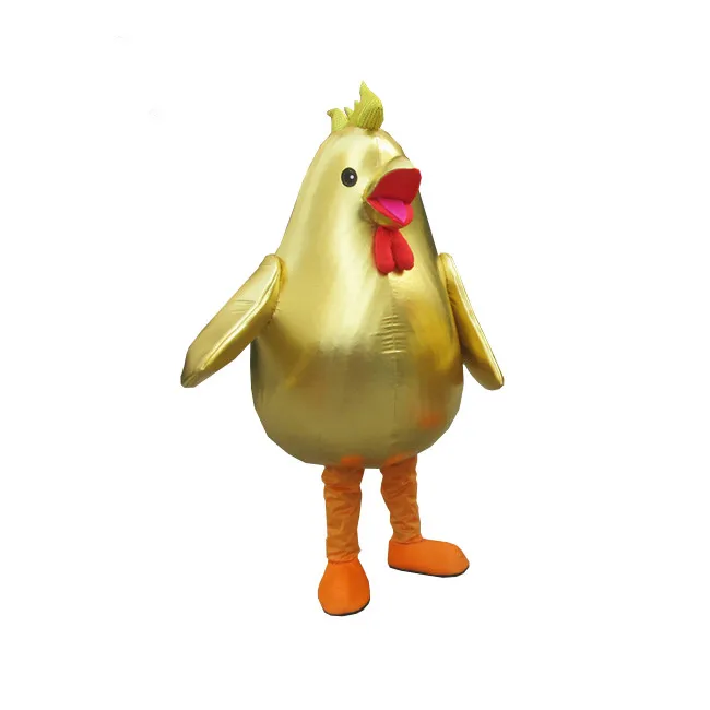 Costume de mascotte de poulet doré, nouvelle mode, robe fantaisie de fête d'anniversaire pour adulte, tenue d'halloween Cosplay, vêtements de noël