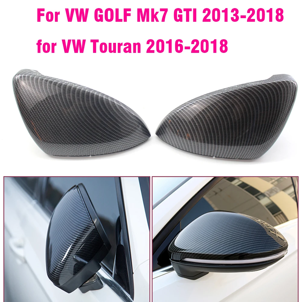 

Rearview Mirror Cover Cap Carbon Fiber / Black for VW Golf VII MK7 GTI 2014 2015 2016 2017 2018 Touran