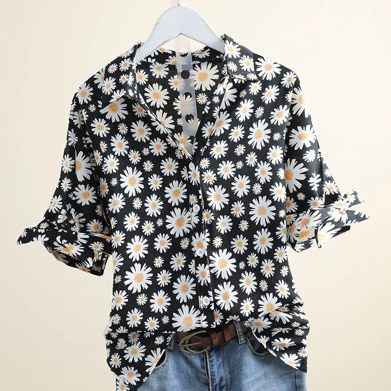 

Women Chiffon Summer Shirts V-Neck Print All-Match Casual Elegant Bow-Knot Blouses Loose Stylish Mujer Tops Blusas MM0570