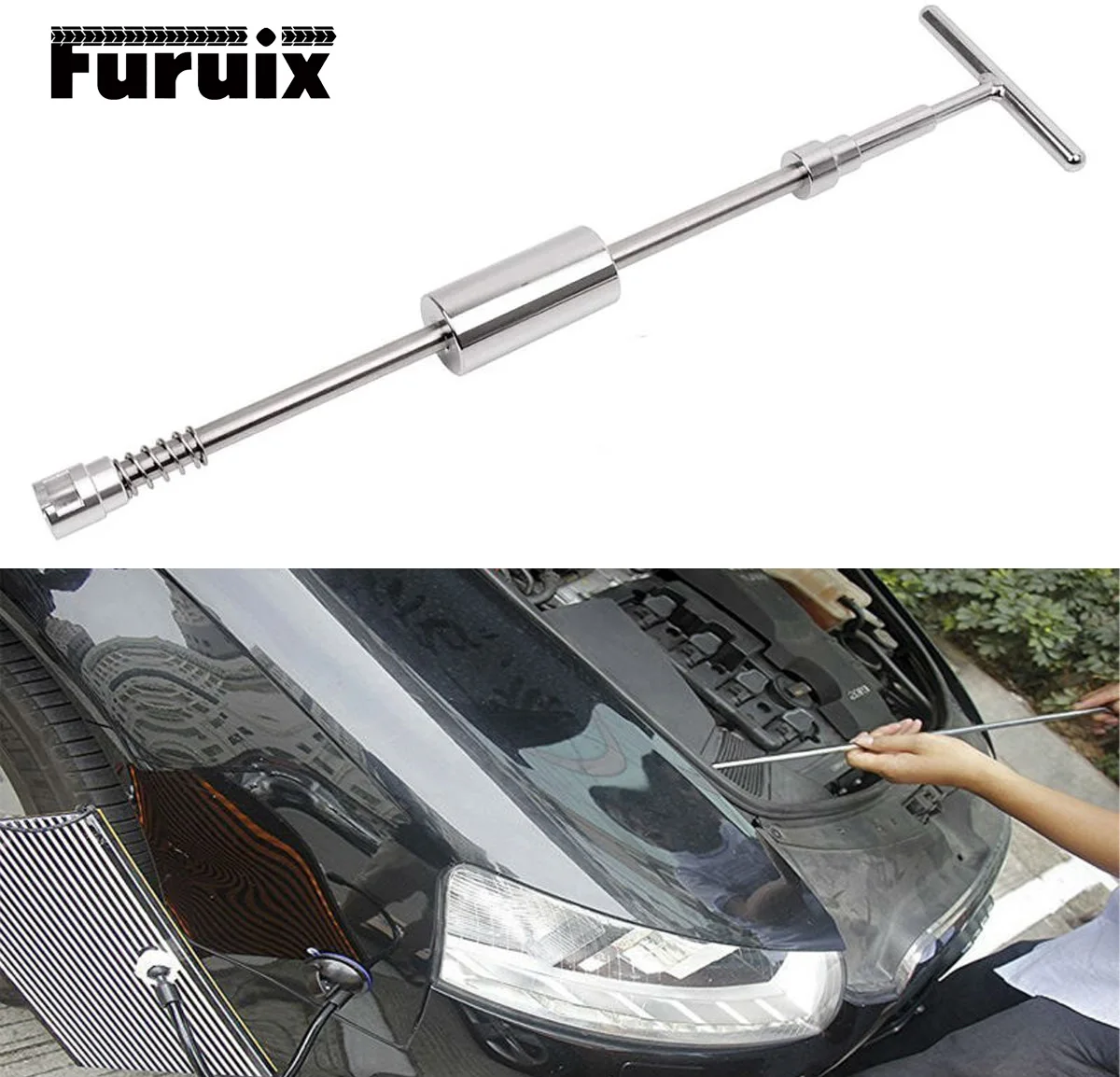 Car Paintless Dent Repair Puller Kit Adjustable T-Bar Tool with Two Use Ways for Car Auto Body Hail Damage Dent Removal