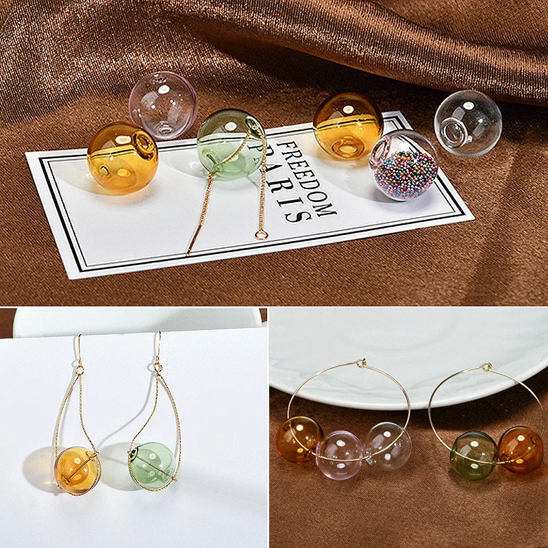 

DIY Korea accessories, mermaid foam color glass bubble earrings pendant