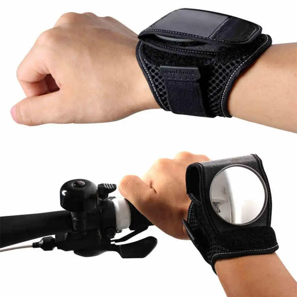 Bicycle Bike Back Mirror Cycling Wrist Band Strap Reflex Rear View Rearview Arm Wrist Cycling Gloves With Bike Mirrors