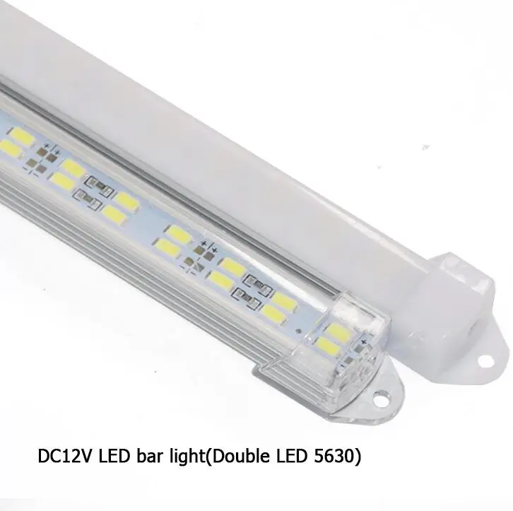 50CM DC12V double LED Bar light 5630 With PC cover 72leds Rigid light hard strip with red and black wires