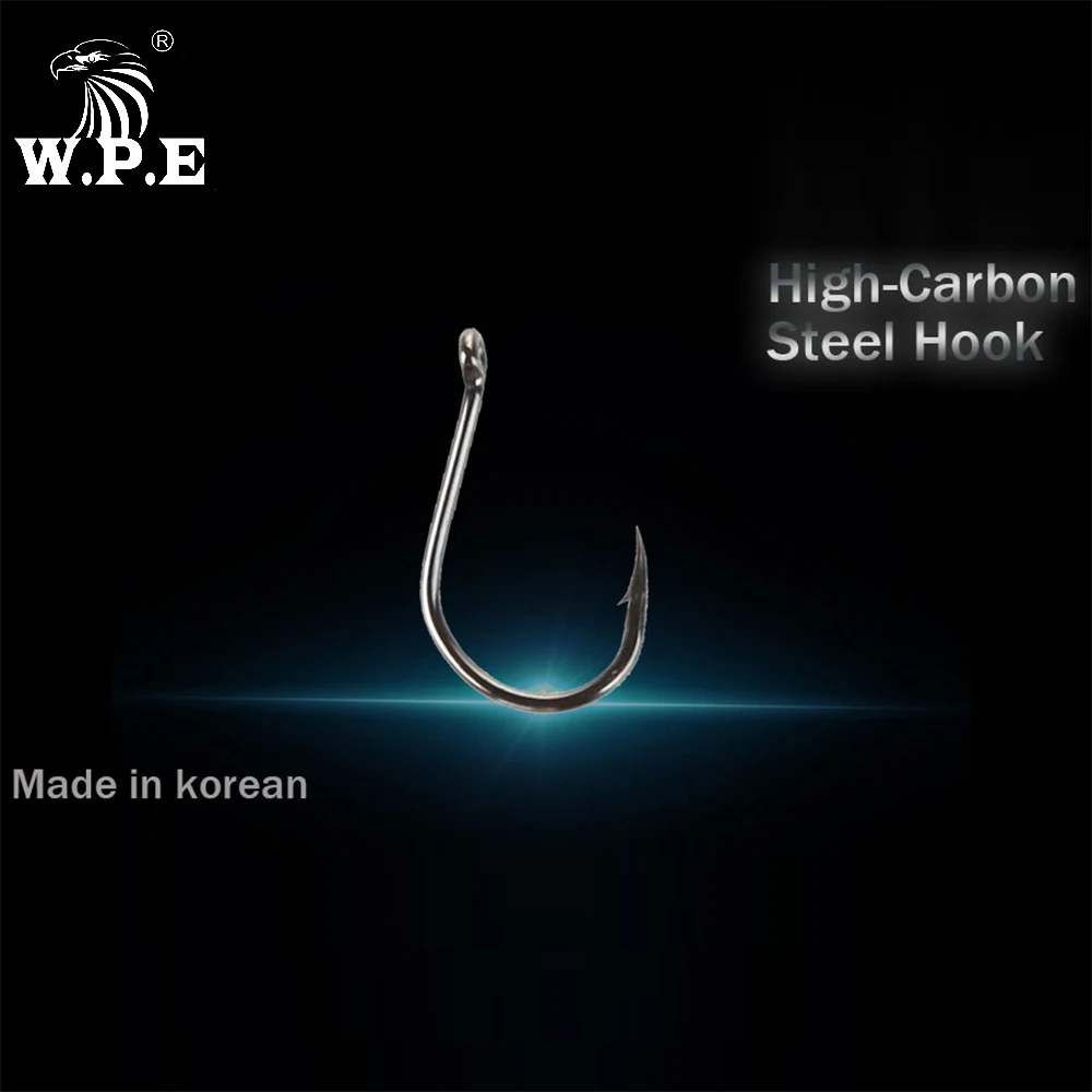 W.P.E Brand 1 pack Fishing Hook Size 7#-15# Barbed Hook High-Carbon Steel Single Circle Carp Fishhook Jig Tackle Accessories