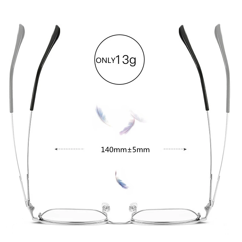 Stainless Steel  Frame Reading Glasses Men Business Presbyopic Anti Blue Rays Optical Eyeglasses Male Strong Metal Eyewear