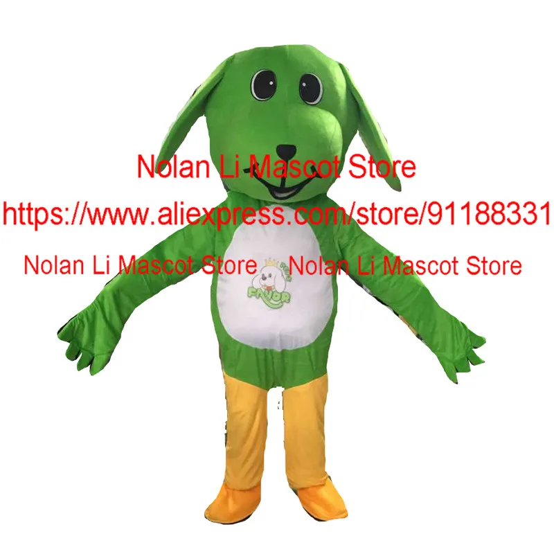 Green Dog Mascot Costume Cartoon Anime Outdoor Toy Cosplay Purim Halloween Birthday Party Adult Size 1166