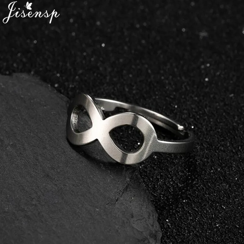 Romantic Eternity Infinity Couple Ring Stainless Steel Endless Love Symbol Engagement Rings for Women Jewelry Valentine\'s Day