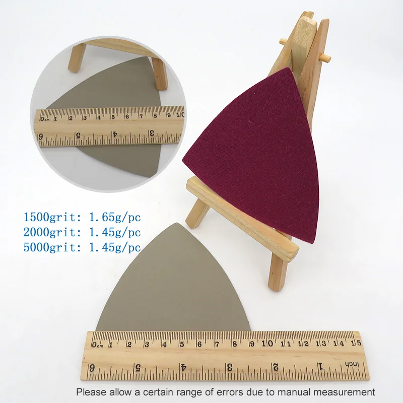 100Pcs Dreieck Beflockung Schleifen Disc Schleifpapier Haken Schleife 90*90*90MM 60-100 00 Grit schleif Werkzeuge für Polieren Schleifen – Detail 2