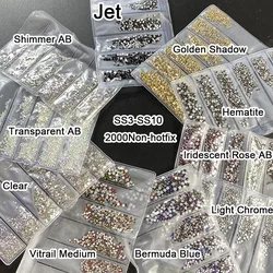 YanRuo 1440pcs SS3-SS10 All Color Non Hotfix Rhinestones Glitter Flatback Glass Beauty Accessories DIY DecorationsFor Nail Art