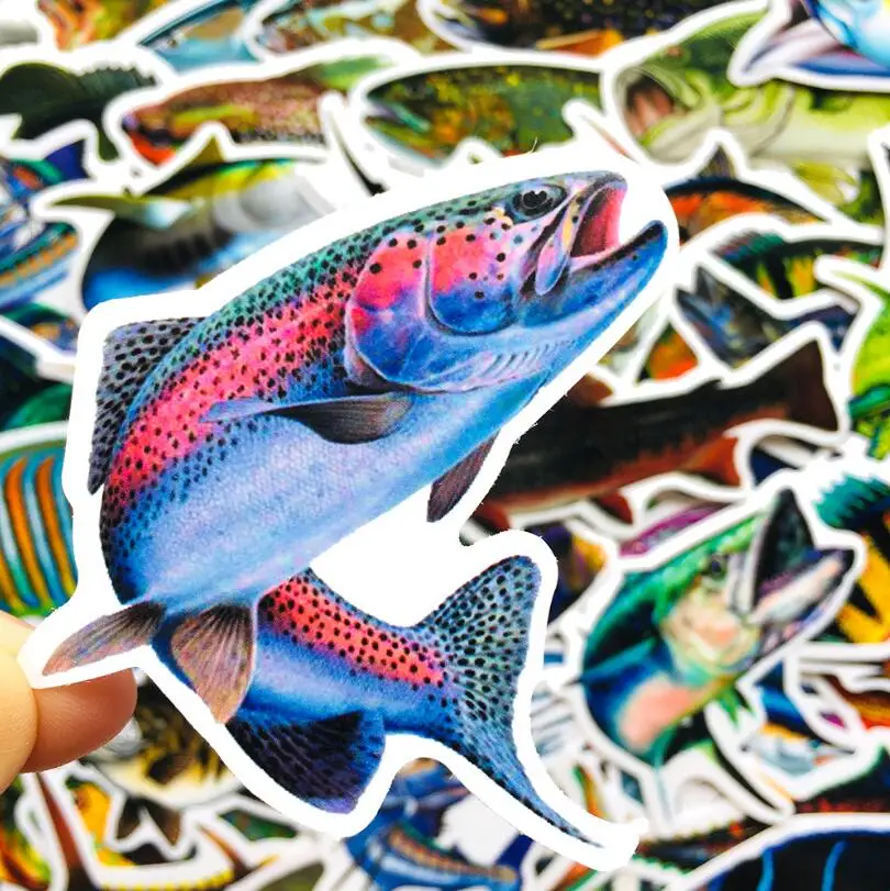 10/30/50PCS Outdoor Fishing Sea Fishing Suitcase Helmet Notebook Skateboard Waterproof Graffiti Sticker Decoration Wholesale