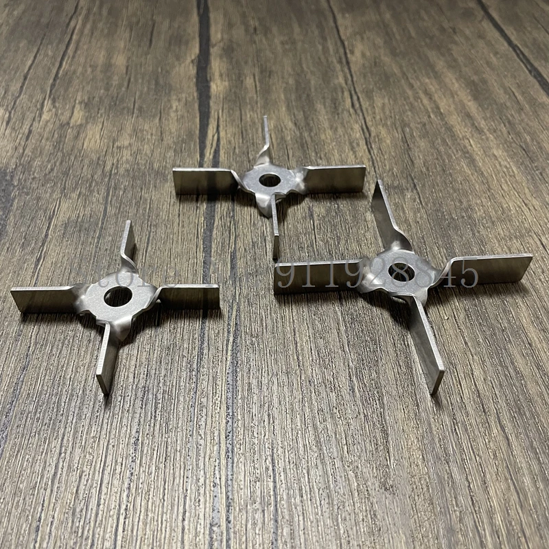 1Set Lab 304 Rvs Vier-Blad Blade Met Staaf 6Cm 7Cm Peddel Voor Laboratorium Mixer roeren Apparatuur