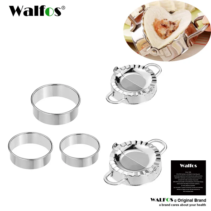 

WALFOS 5pcs 304 Stainless Steel Cutter Dumplings Mould Set Kitchen Maker Dumpling Skin Device Dough Press Pancake Cooking Tools