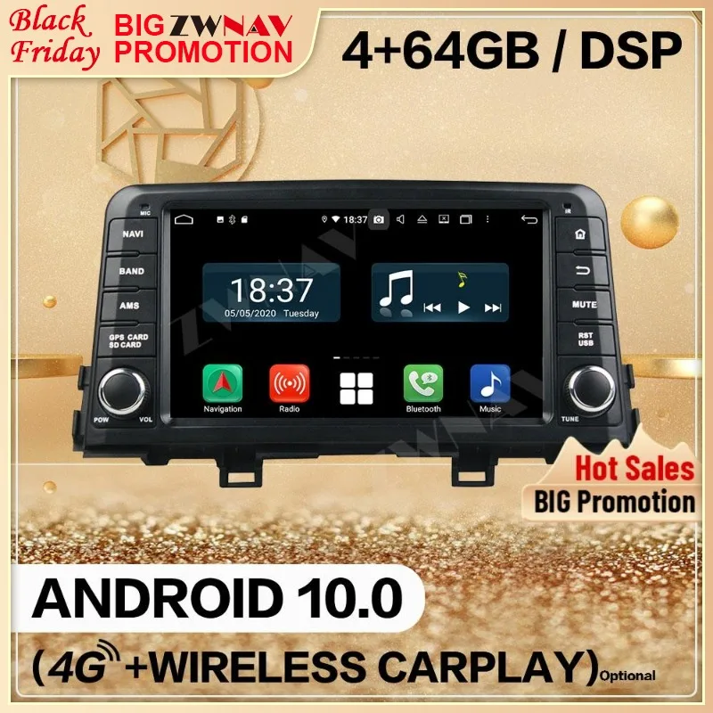 128G Carplay Double Din For KIA PICANTO MORNING 2017 2018 Android Screen Multimedia Player Audio Radio GPS Head Unit Auto Stereo