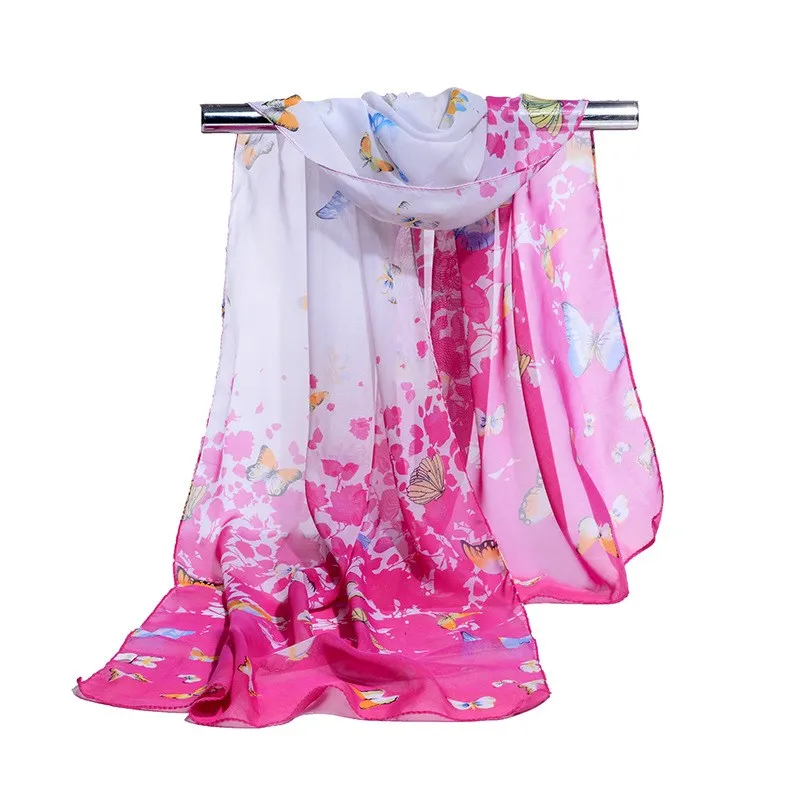 160*50cm Multi-style Warm Sunscreen Holiday Gift Selling Chiffon Striped Scarf Wild Fashion Shawl Sunscreen Print Floral Scarf