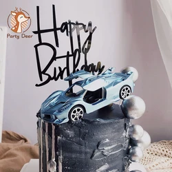 Sports Car Scissor  gate Cake Topper for Baby Shower Birthday Party Decor Boy Gifts Locomotive Wedding Dessert Baking Supplies