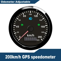 Wodoodporny 85mm prędkościomierz GPS 0-125 MPH 0-160 MPH 0-200 MPH dla skuterów śnieżnych motocykl ATV UTV całkowity przebieg regulowany 12V 24V