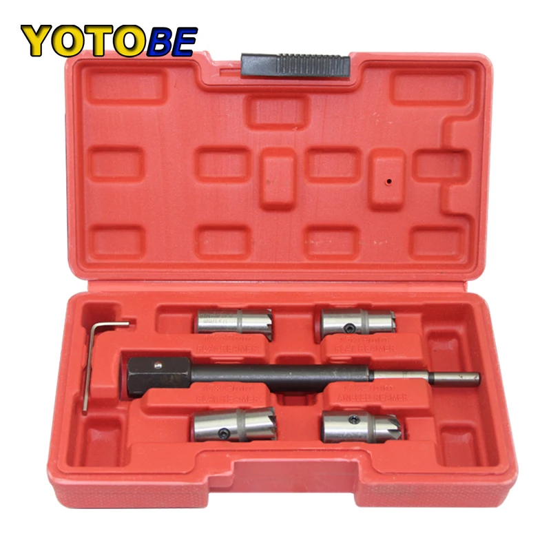 5Pcs Diesel Injector Seat & Cleaner Carbon Remover Seat Tools Cutter Milling Cutter Set Universal Car Tool Injector Remover